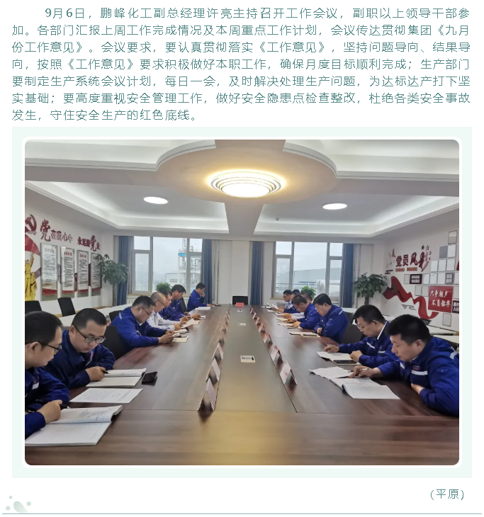 鵬峰化工召開工作會(huì)議27