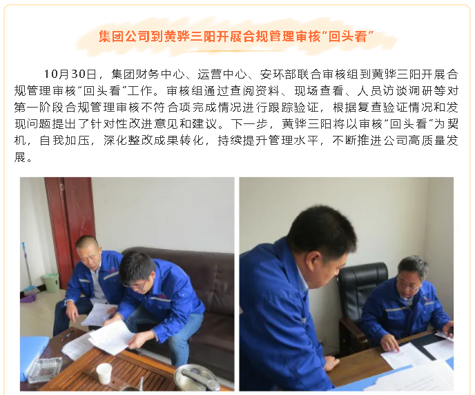 集團(tuán)公司到黃驊三陽(yáng)開(kāi)展合規(guī)管理審核“回頭看”90